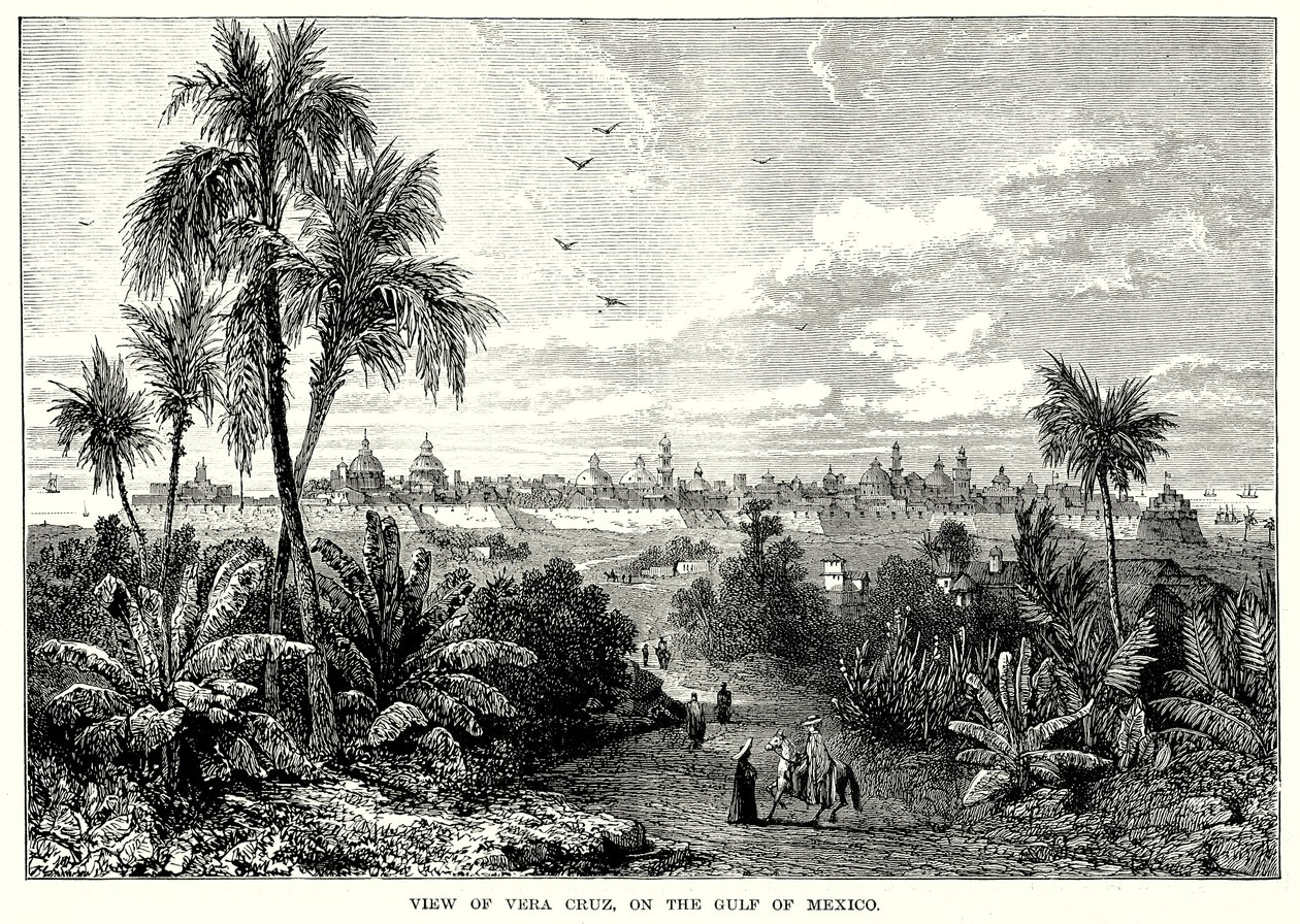 Blick auf Vera Cruz, am Golf von Mexiko von English School