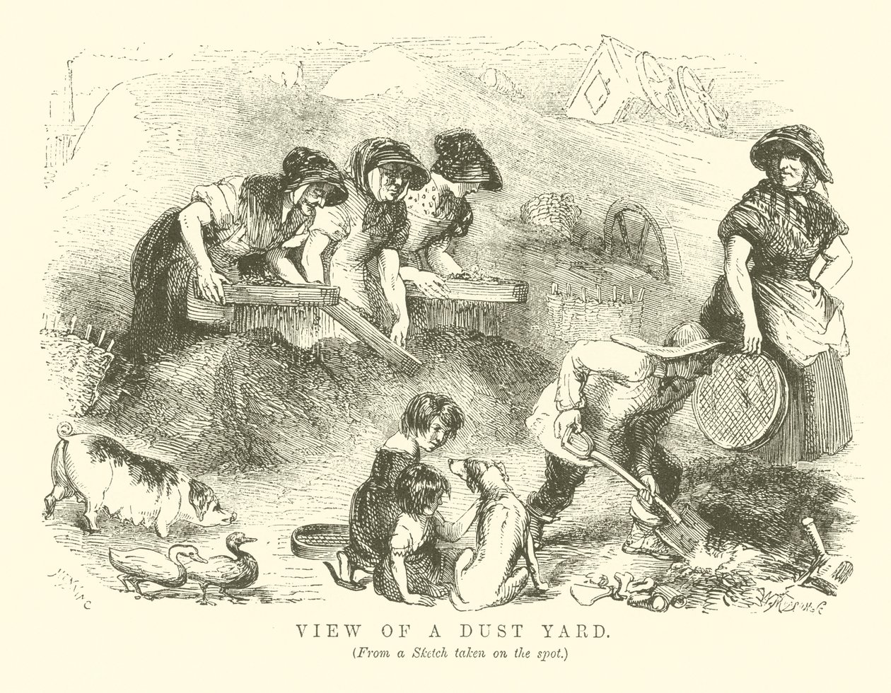 Ansicht eines Staubhofs (Gravur) von English School