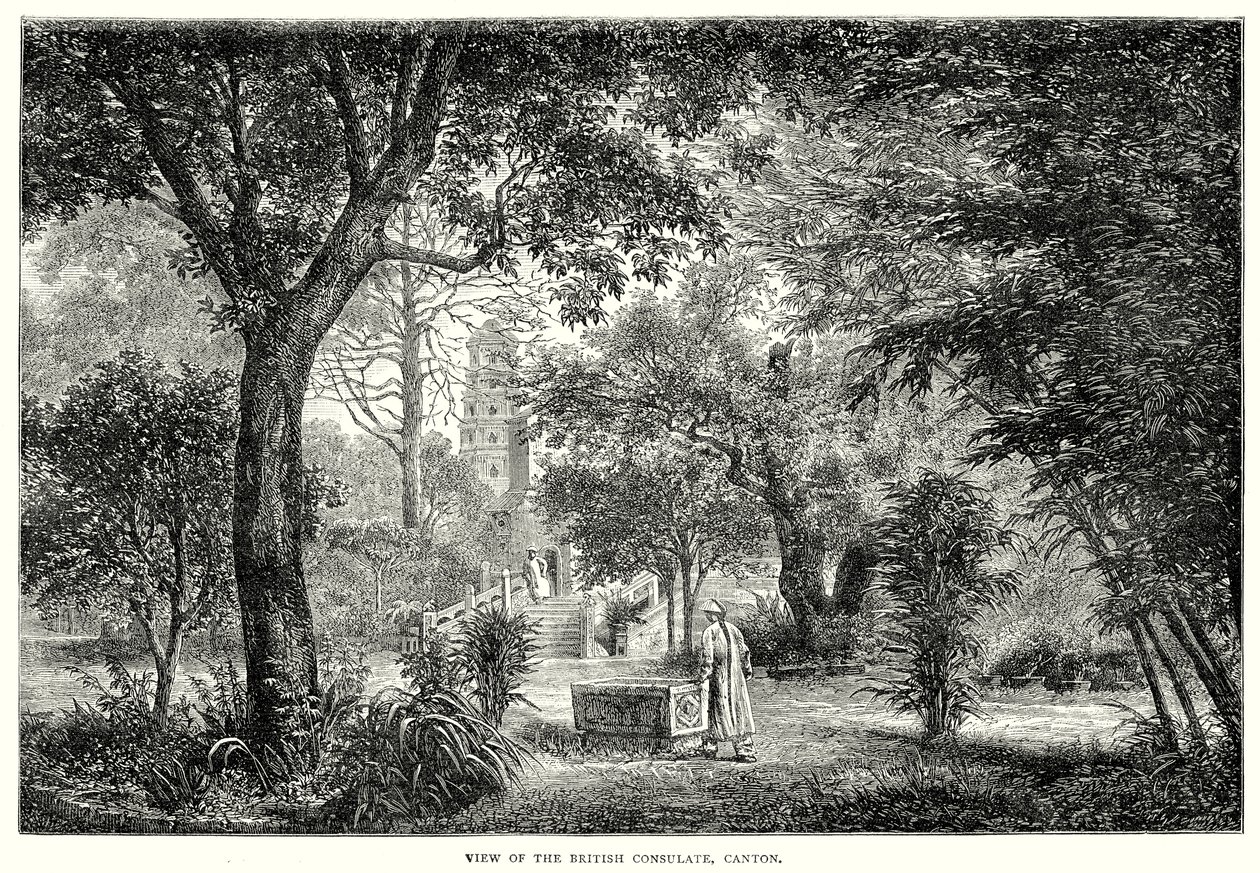 Ansicht des britischen Konsulats, Kanton von English School