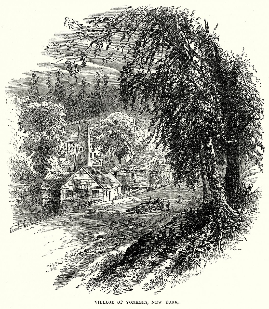 Dorf Yonkers, New York (Gravur) von English School