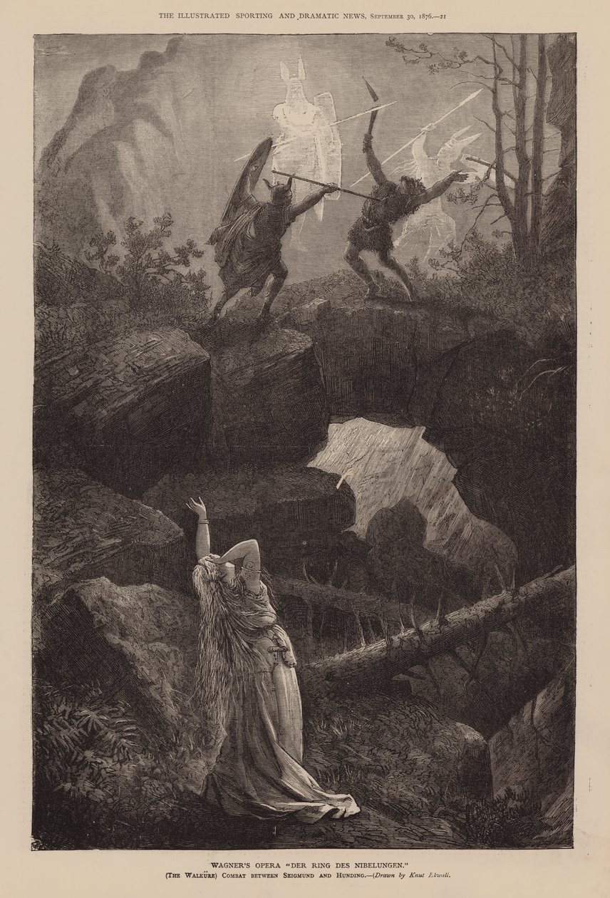 Wagners Oper "Der Ring des Nibelungen" (Gravur) von English School