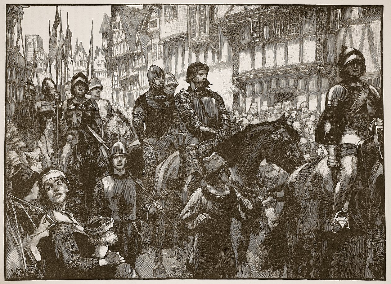 Wallace auf dem Weg zur Westminster Hall, Illustration aus Cassells Illustrierter Geschichte Englands von English School