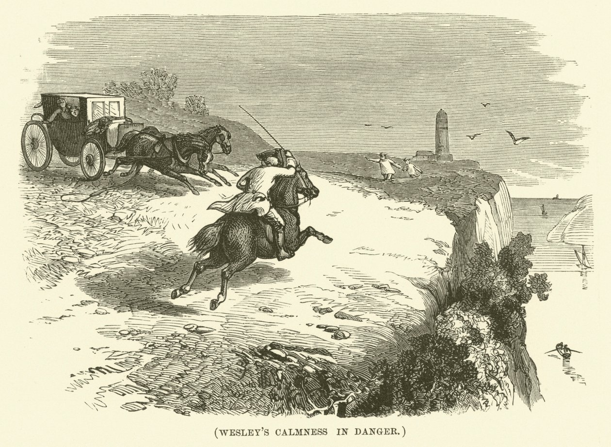 Wesleys Ruhe in Gefahr (Gravur) von English School