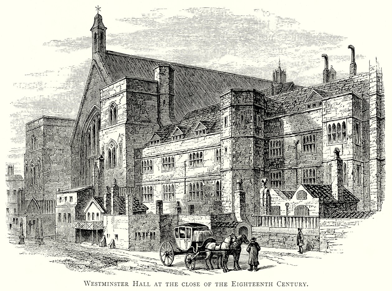 Westminster Hall am Ende des achtzehnten Jahrhunderts (Gravur) von English School