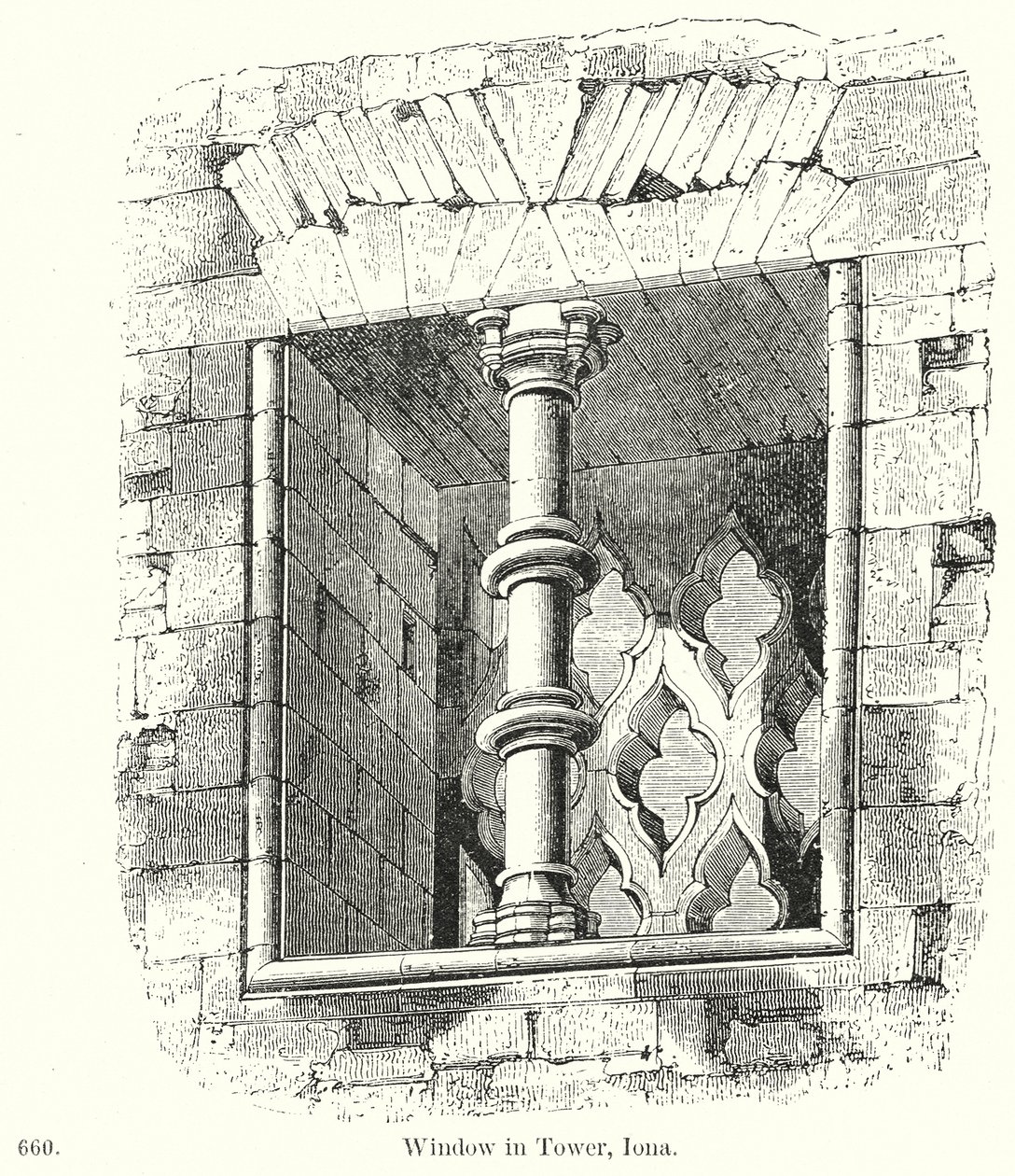 Fenster im Turm, Iona (Gravur) von English School