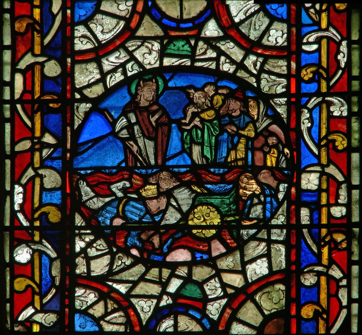 Fenster n.II, Moses; Pharaos Armee ertrinkt im Roten Meer von English School