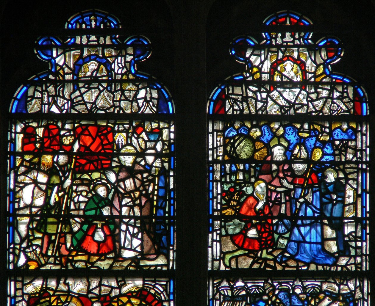 Fenster w15 mit einer Szene aus dem Leben des St. Cuthbert von English School