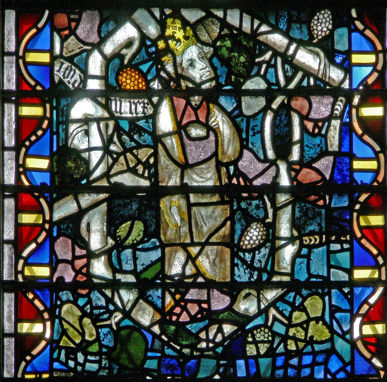 Fenster w16 mit einem König am Jessebaum von English School