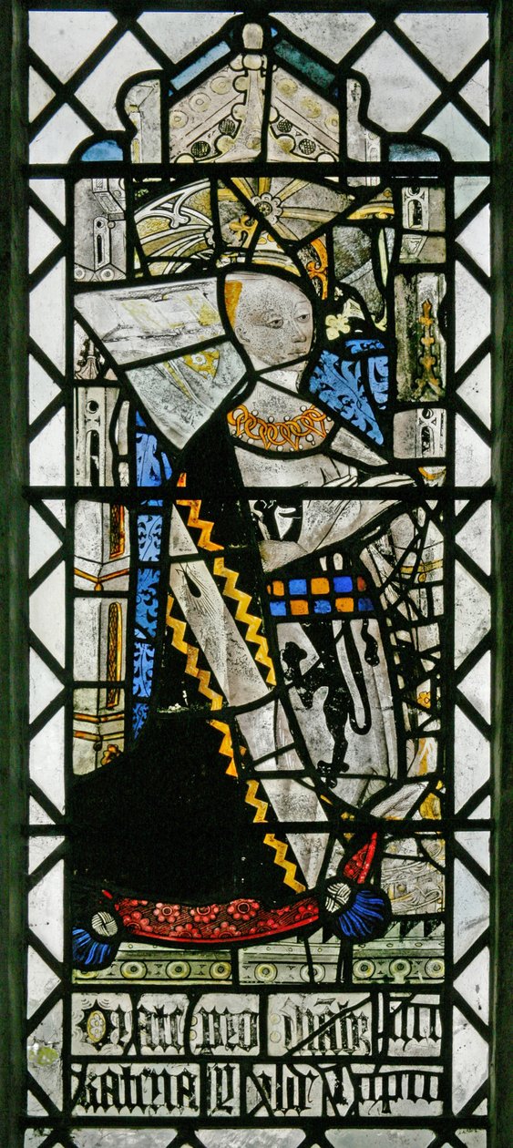 Fenster w2 zeigt eine Stifterin - Catherine Mylde von English School