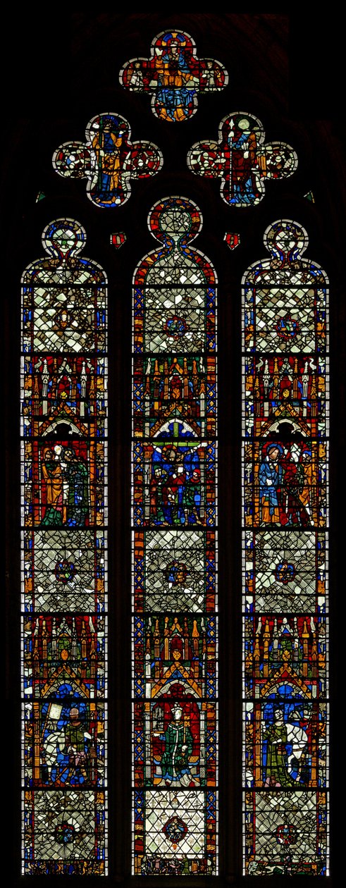 Fenster w40, Darstellung von St. Peter und Pilgerfenster von English School