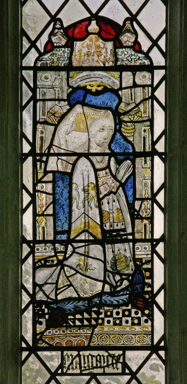 Fenster w5 zeigt eine Stifterin - Margaret Fray von English School