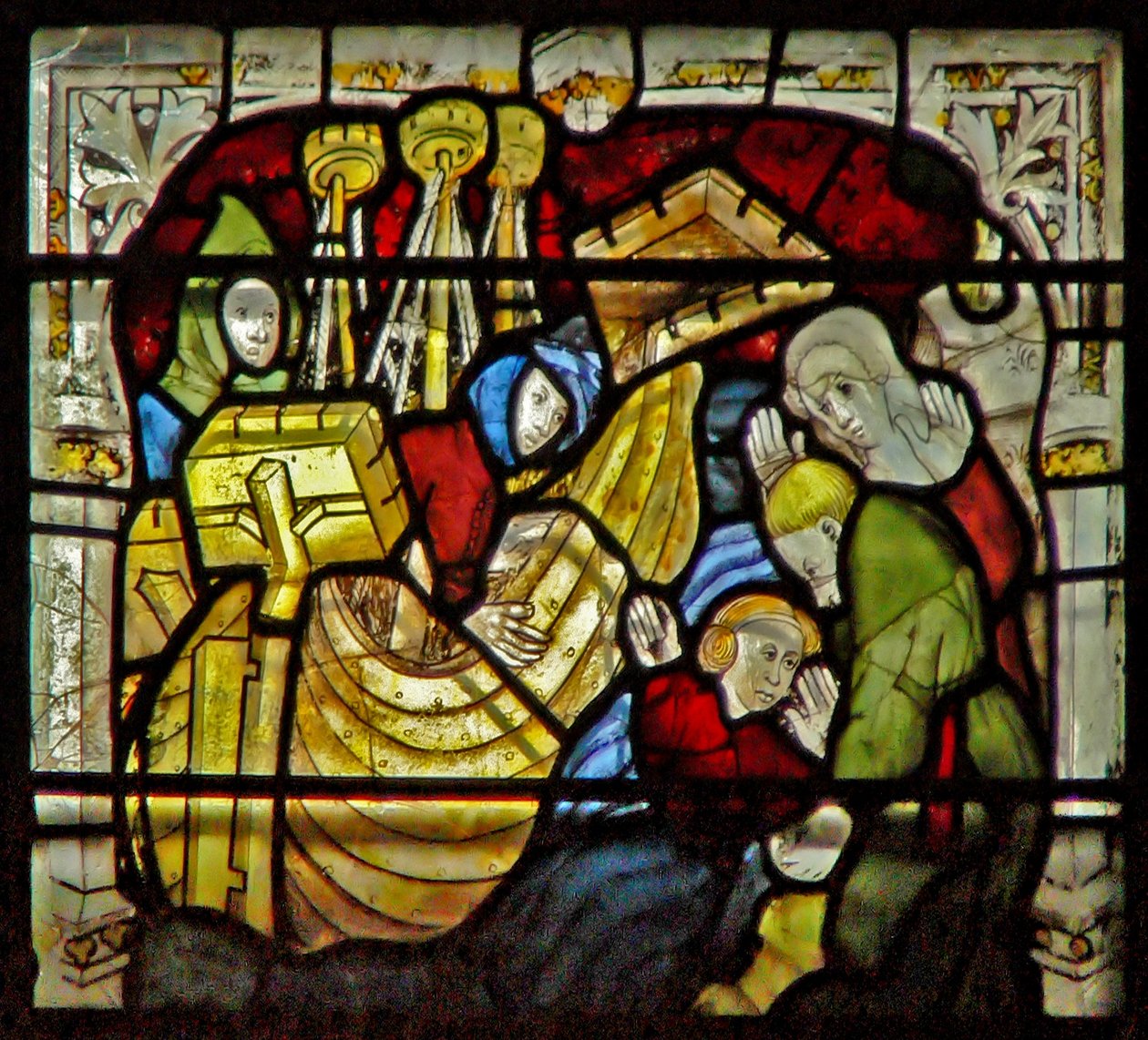 Fenster w5 mit einer Szene aus dem Leben des hl. Wilhelm von English School