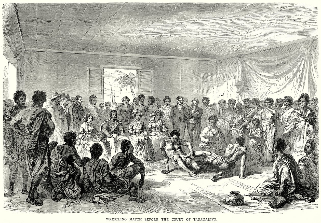 Ringkampf vor dem Hof von Tananarivo von English School