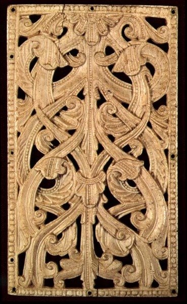 Englisches Knochenrelief, ca. 1125-50: Ehemals Einband einer gedruckten Bibel, 1552 von English School English School