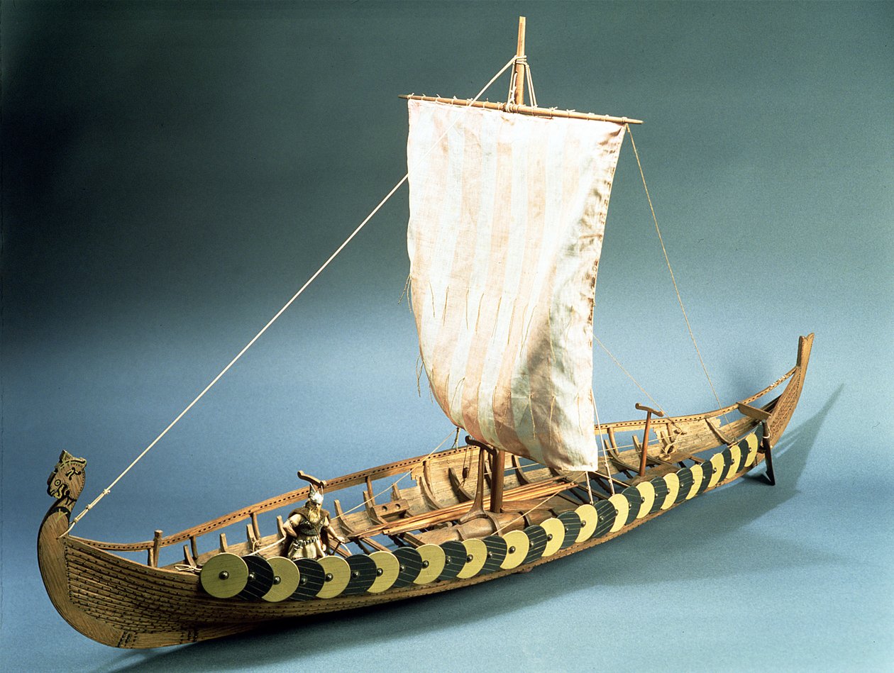Modell eines Wikingerschiffs, gefunden in Gokstad, Norwegen, 1880 von English School English School