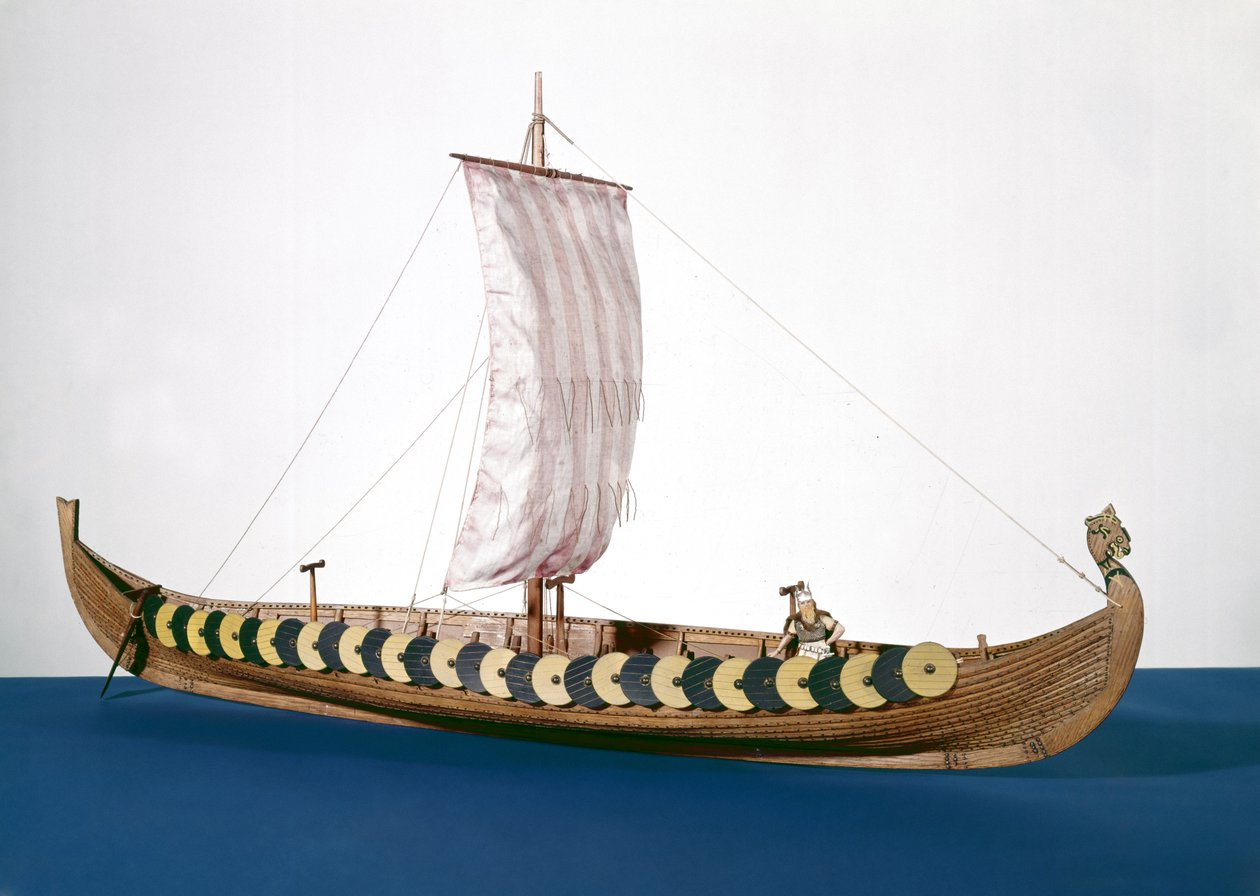 Modell eines Wikingerschiffs, gefunden in Gokstad, Norwegen, 1880 von English School English School