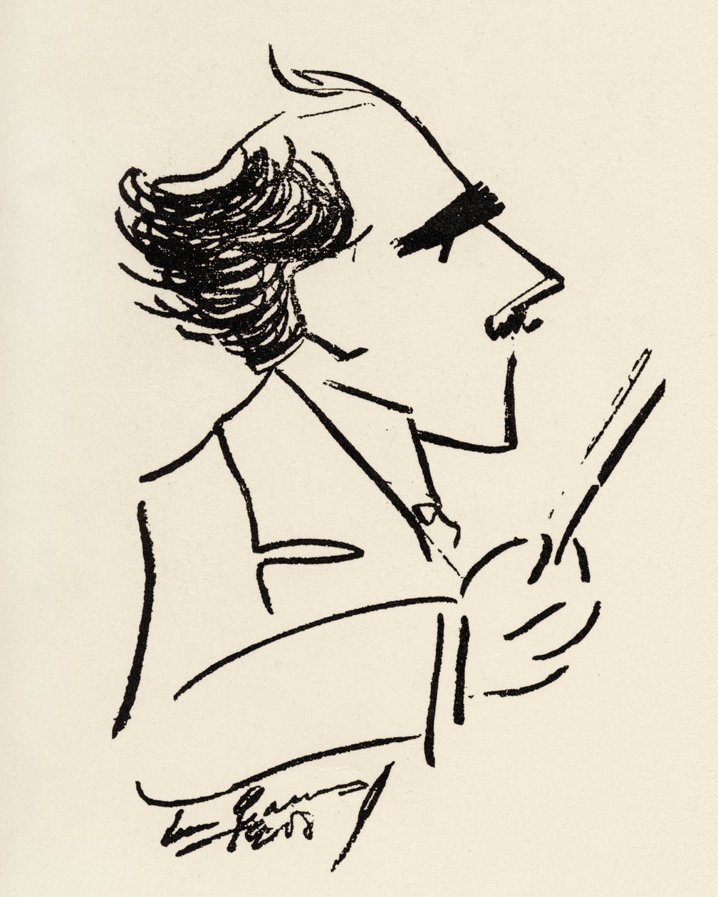 Arturo Toscanini, italienischer Dirigent in einer Karikatur von Enrico Caruso von Enrico Caruso