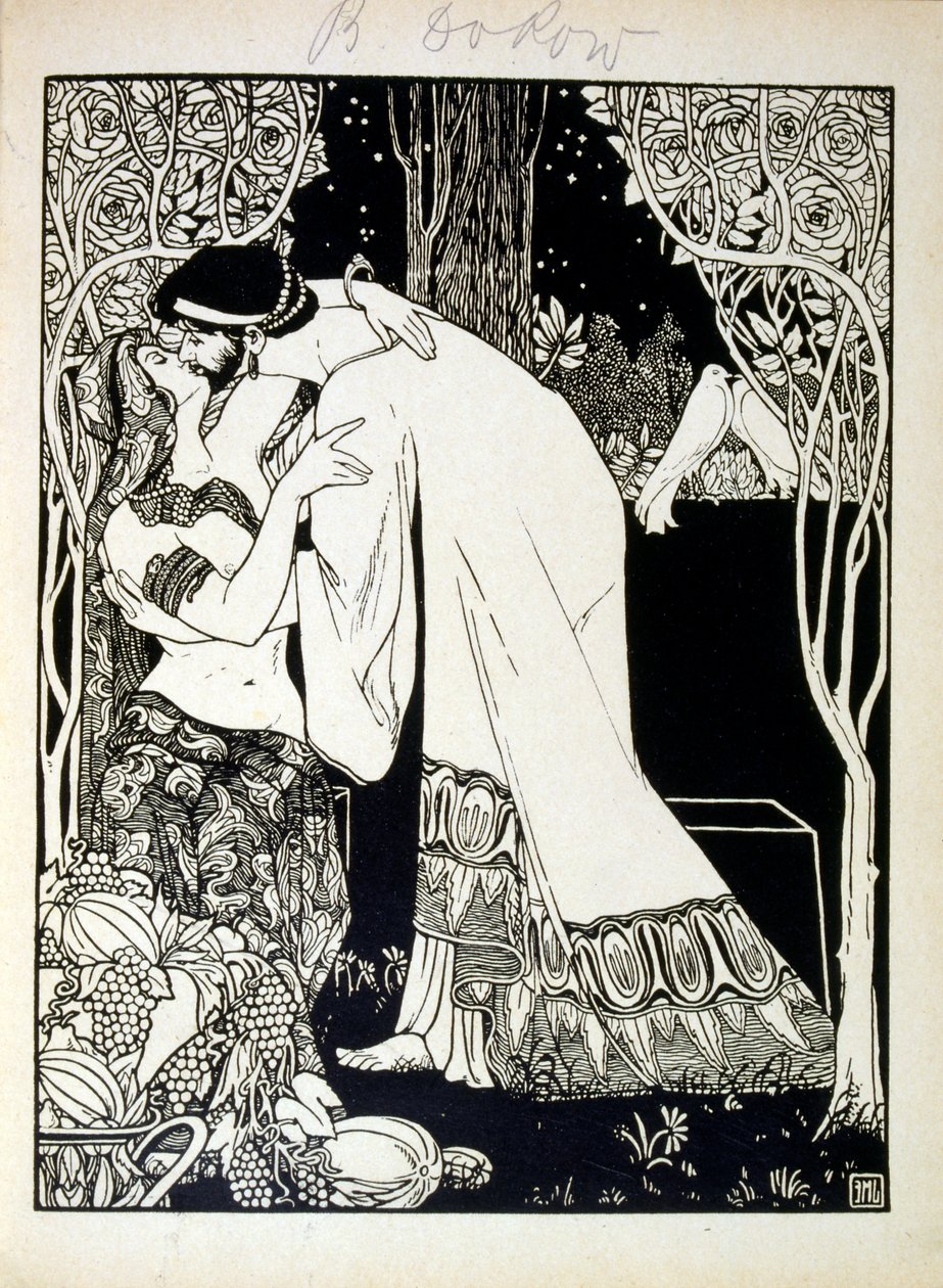 Salomon und Saba, aus dem Buch Juda illustriert von Ephraim Moses Lilien (1874-1925). Lilien gilt als Vater der zionistischen Ikonographie, geschaffen im Jugendstil. Er illustrierte 