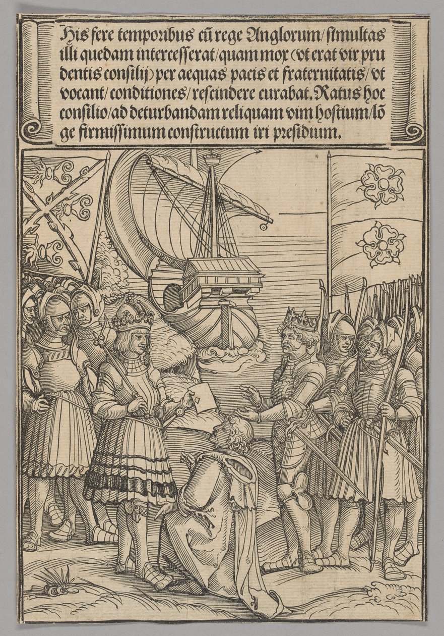 Maximilian und Heinrich VII. von England, Tafel 11 aus Historische Szenen aus dem Leben von Kaiser Maximilian I. aus dem Triumphbogen von Erhard Schon