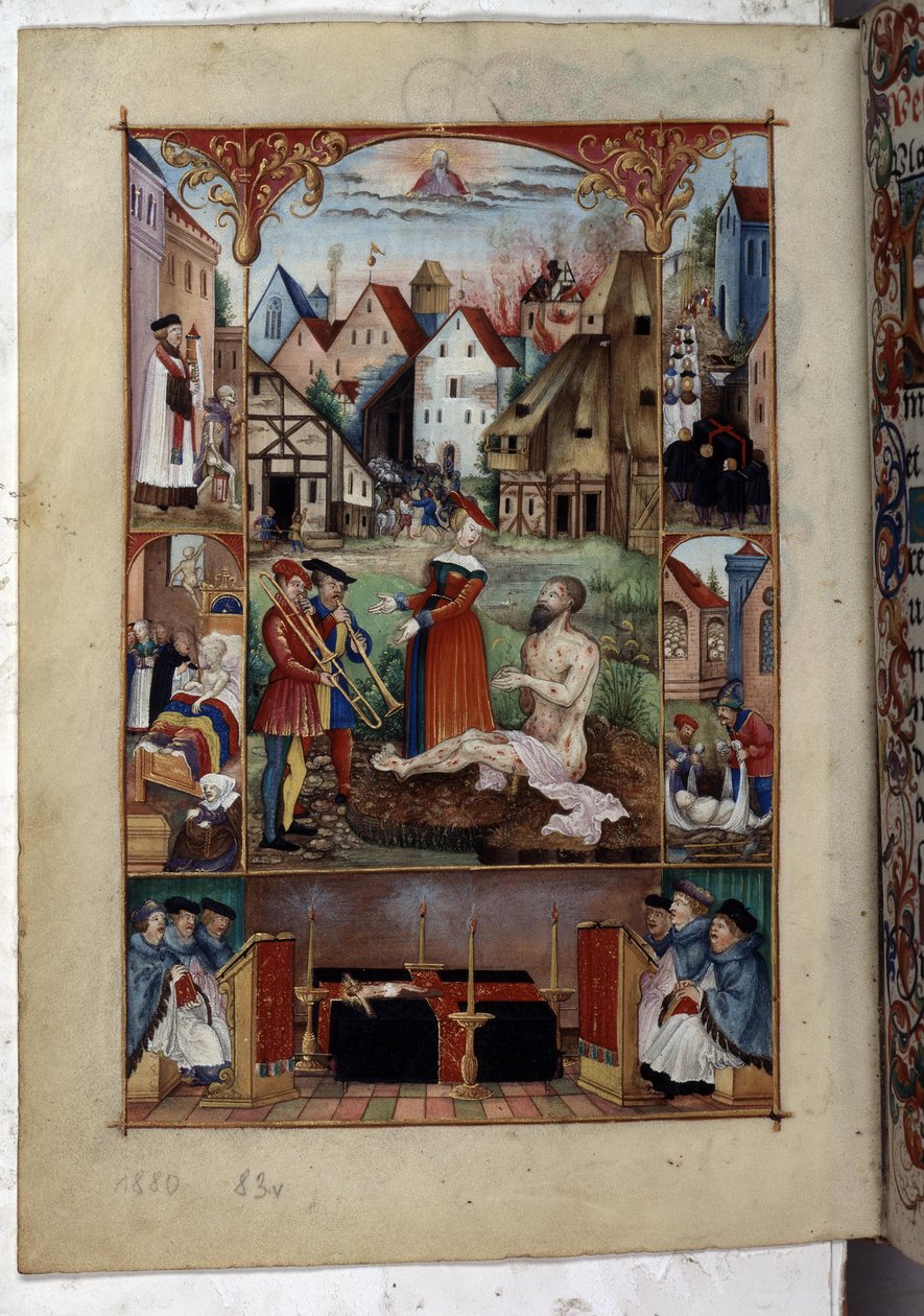 Vollseite: Hiob auf dem Misthaufen mit seiner Frau und Freunden von Erich Lessing