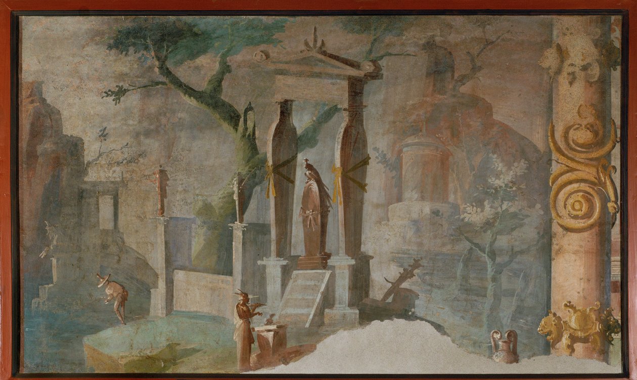 Landschaft mit Riten der Isis: die Zeremonie der Trauer um Osiris von Erich Lessing