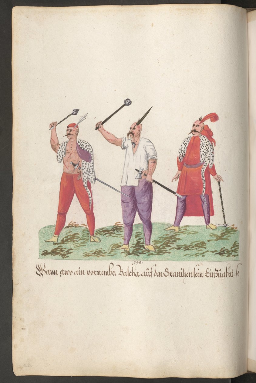 Türkische Soldaten zeigen selbst zugefügte Verletzungen zu Ehren eines Paschas von Erich Lessing