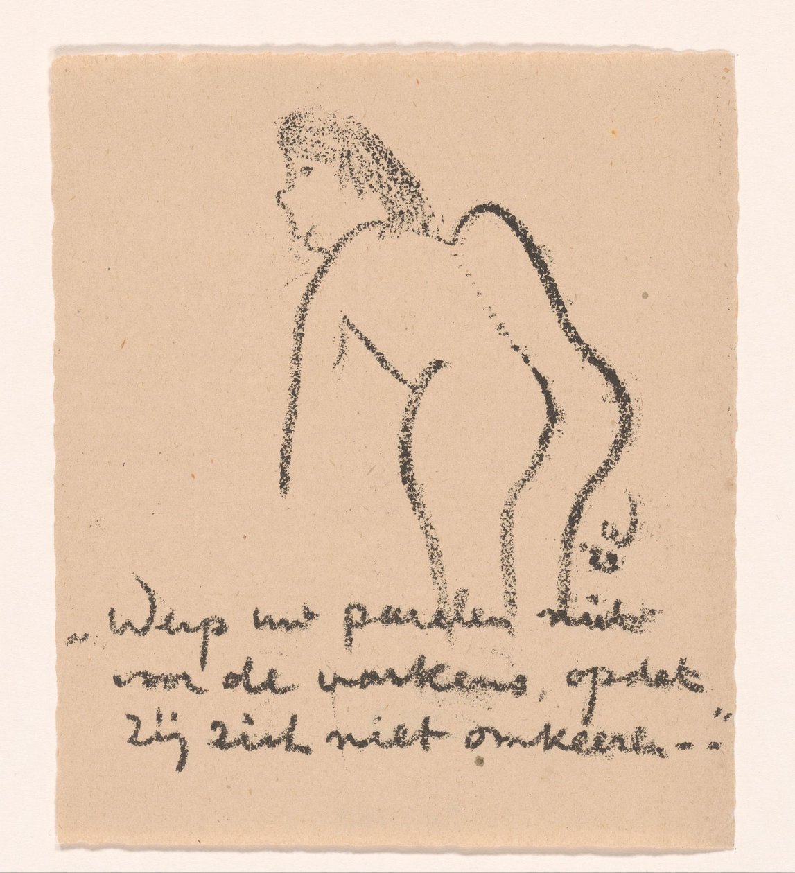 Vorwärts gebeugte nackte Figur von Erich Wichmann