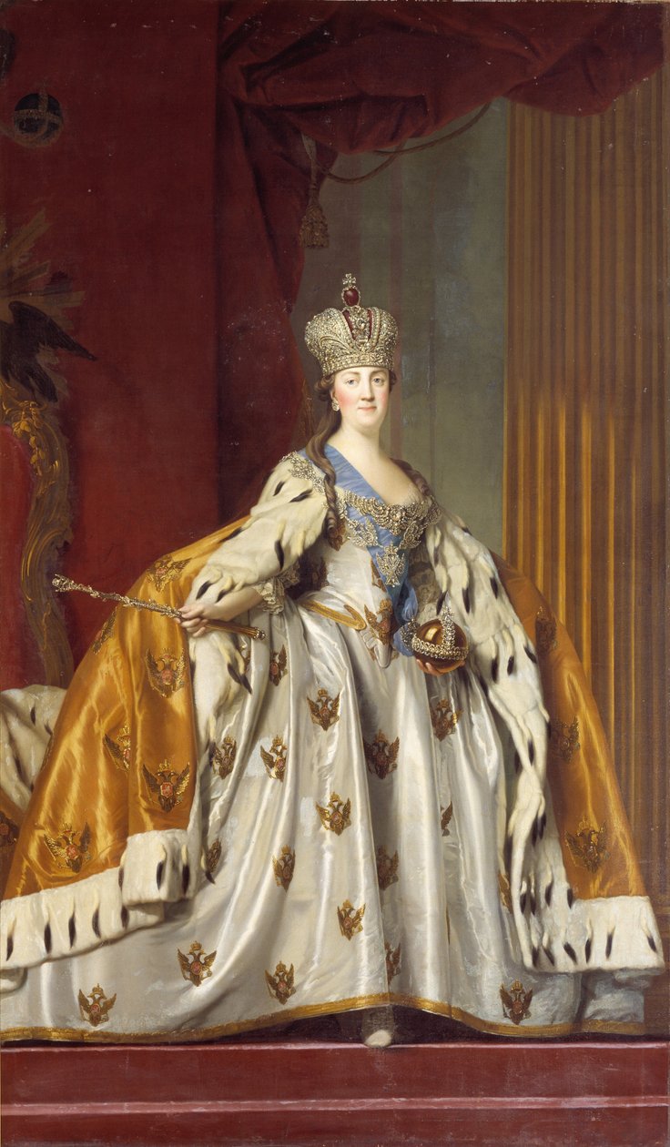Porträt von Kaiserin Katharina II 1729-1796 in ihren Krönungsroben, 1766 von Erichsen