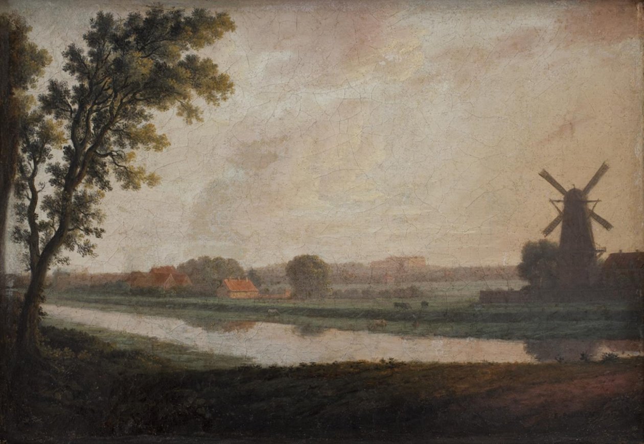 Landschaft außerhalb von Kopenhagen mit der Frederiksberg Kirche und dem Schloss in der Ferne von Erik Pauelsen