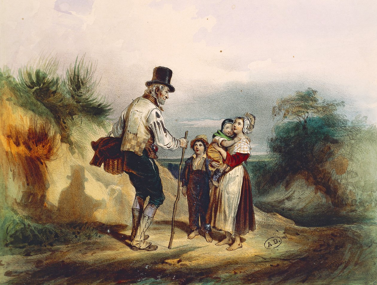 Die Abkürzung, Illustration eines Aquarells von Ernest Grenier für Les Misérables von Victor Hugo von Ernest (after) Grenier
