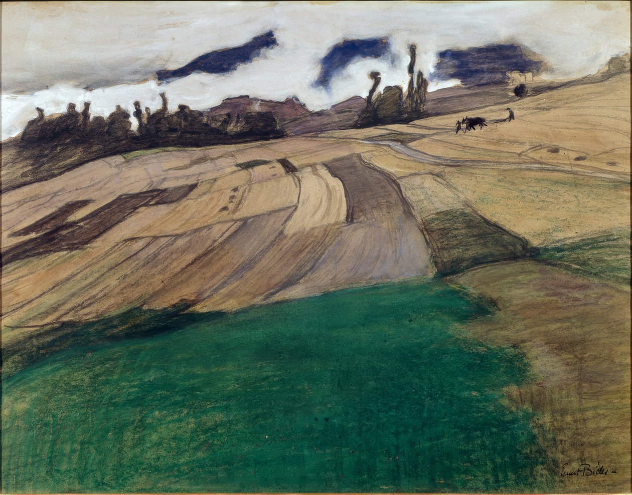 Landschaft bei Savièse von Ernest Bieler