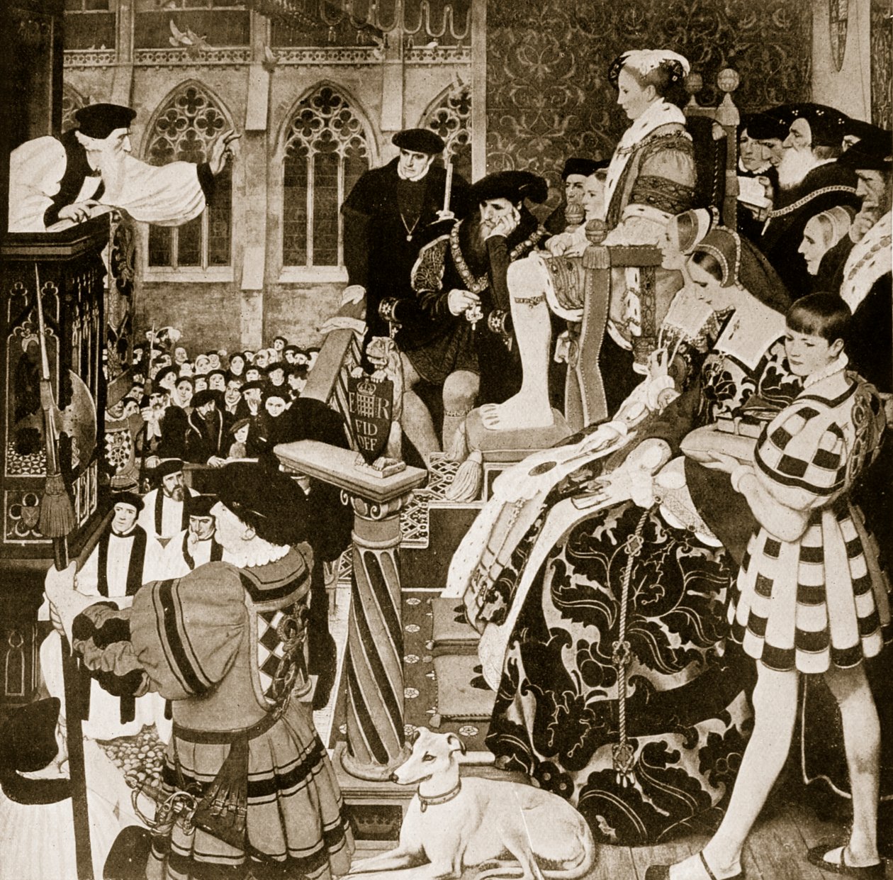 Latimer predigt vor Edward VI., Illustration aus 