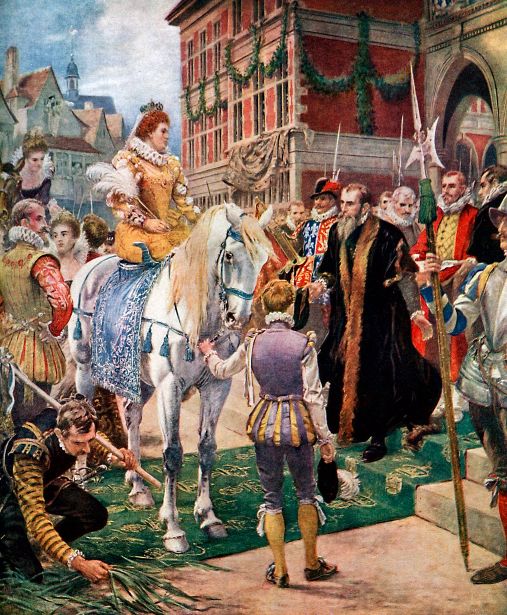 Königin Elizabeth eröffnet die Royal Exchange im Jahr 1570, um 1920 von Ernest Crofts