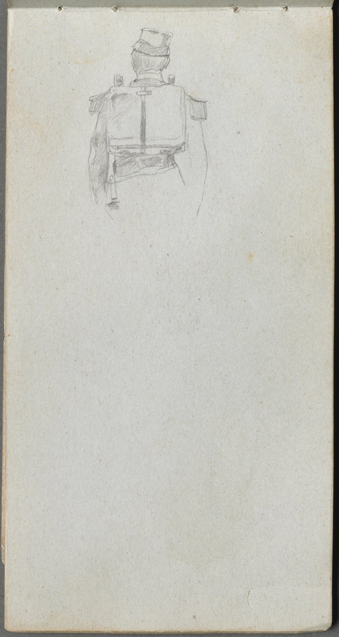 Skizzenbuch, Seite 08: Studie eines Soldaten von hinten von Jean Louis Ernest Meissonier