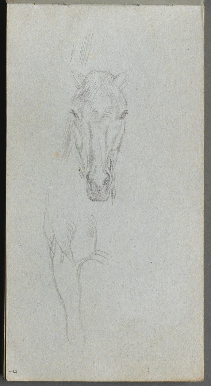 Skizzenbuch, Seite 09: Studie eines Pferdes von Jean Louis Ernest Meissonier
