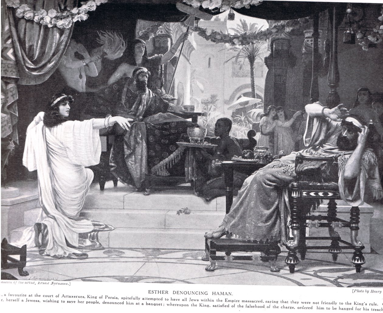 Esther denunziert Haman, Illustration aus 