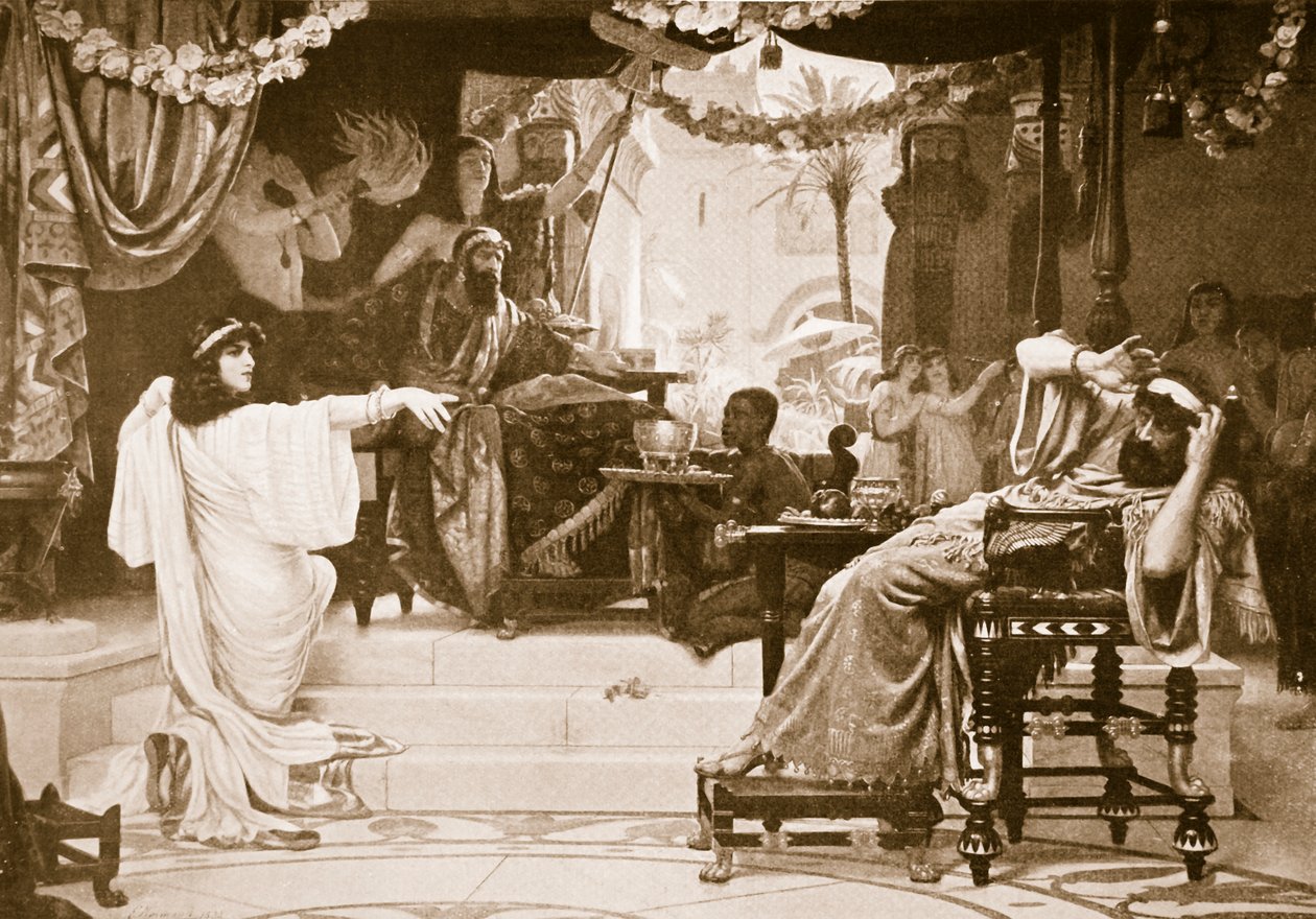 Esther denunziert Haman, Illustration aus 