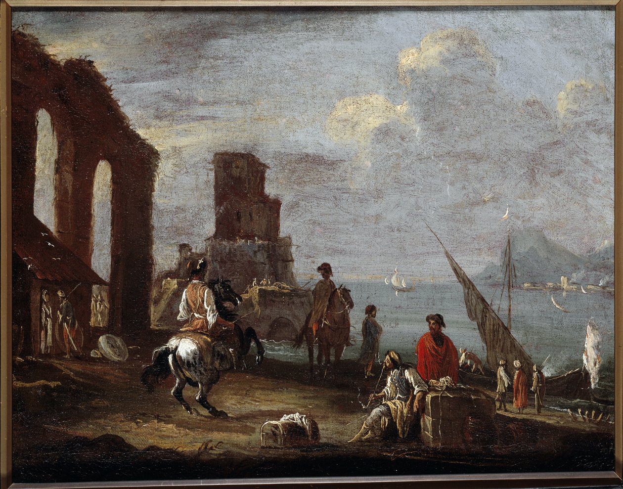 Landschaft mit Ruinen am Meer von Ernest called Monsu Ernesto Daret