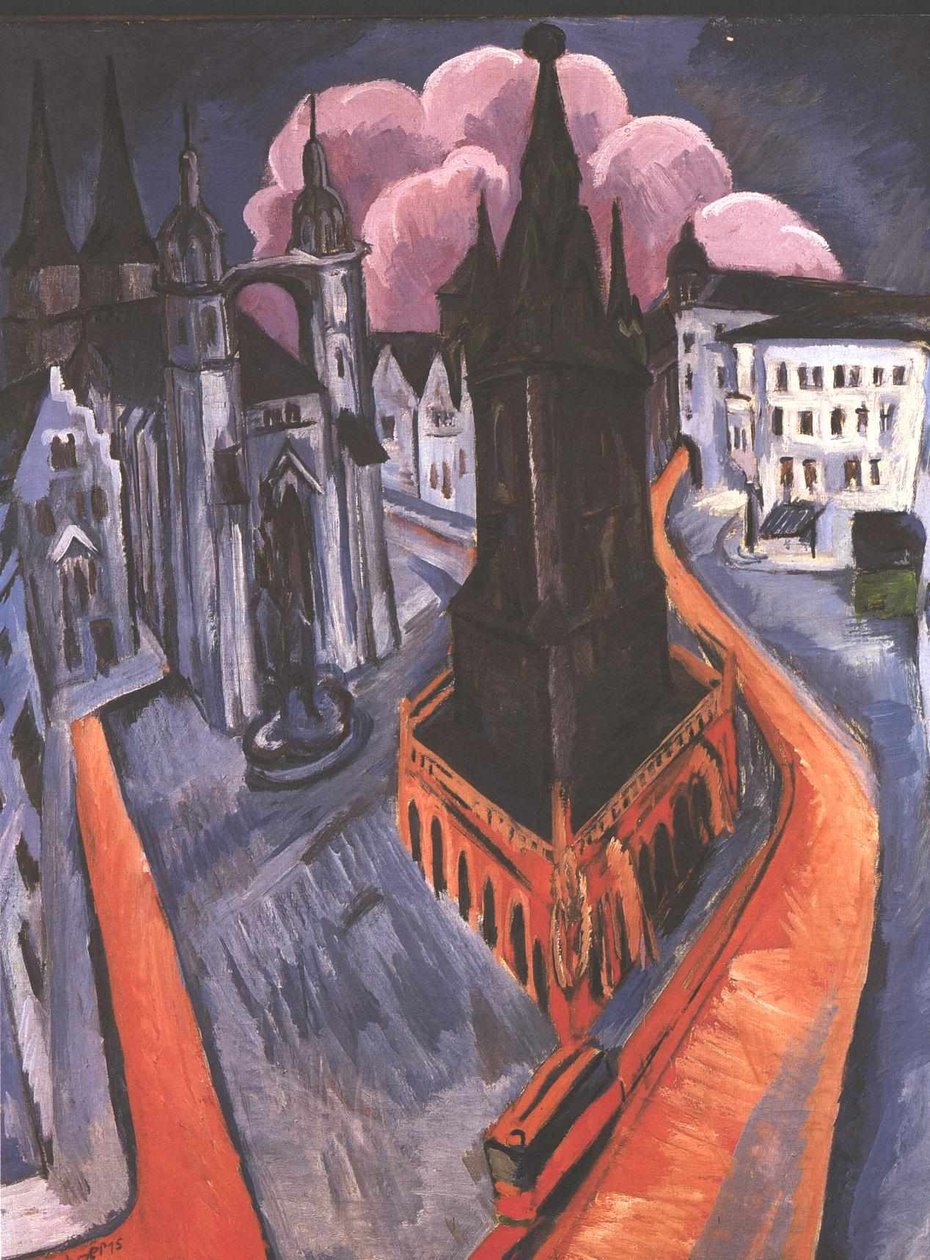 Der rote Turm von Halle von Ernst Ludwig Kirchner