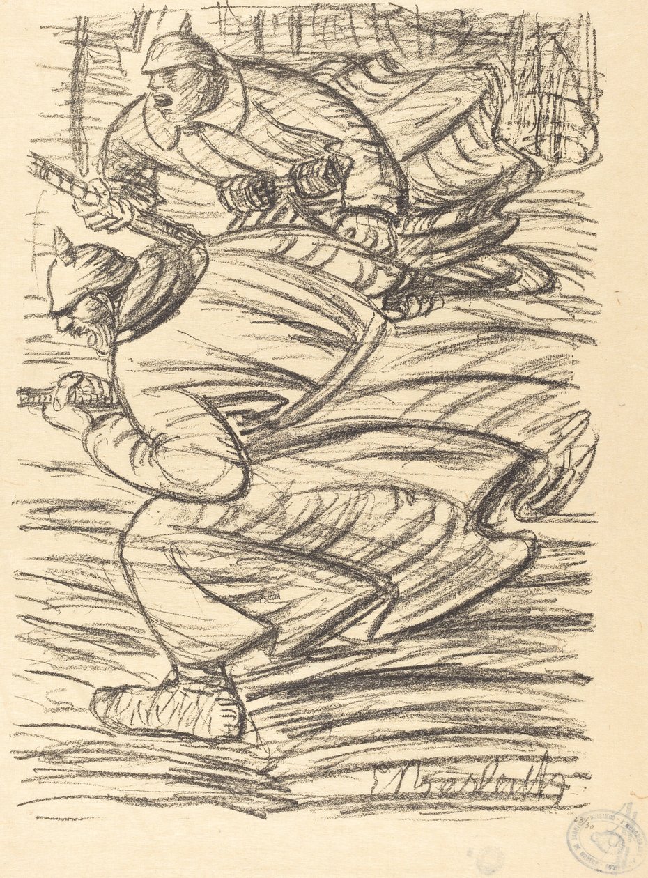 Der Angriff, veröffentlicht 1915 von Ernst Barlach