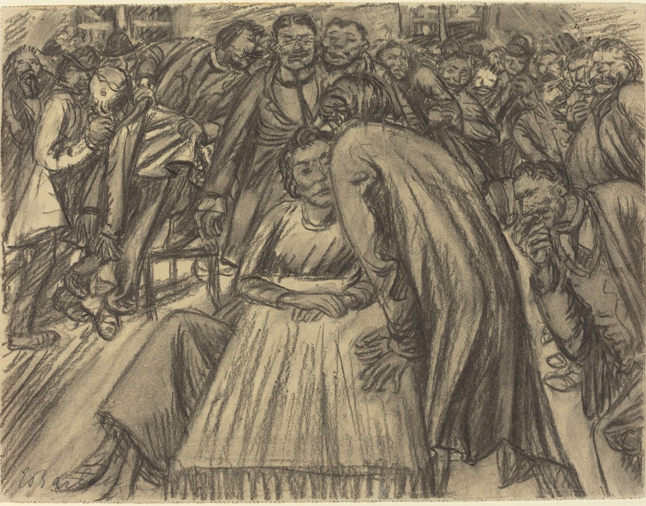 Das Paar in der Menge, 1917 von Ernst Barlach