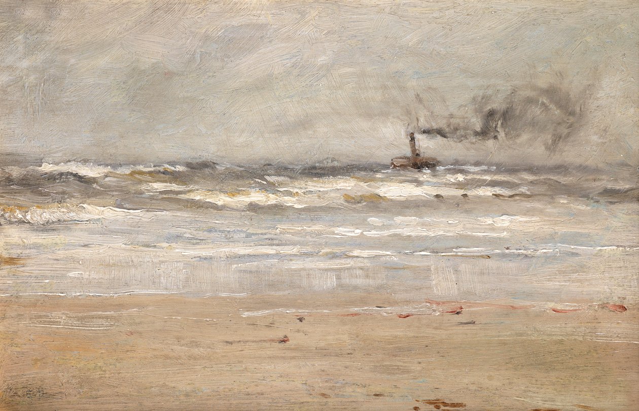 Ein Dampfer bei schlechtem Wetter von Ernst Dade