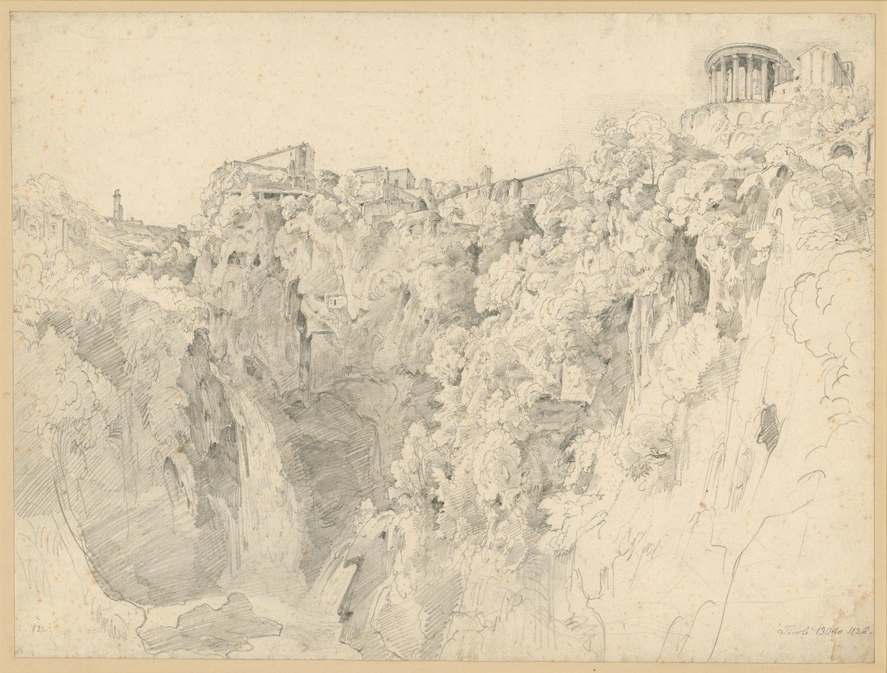Blick auf Tivoli mit dem Tempel der Sibylle von Ernst Fries