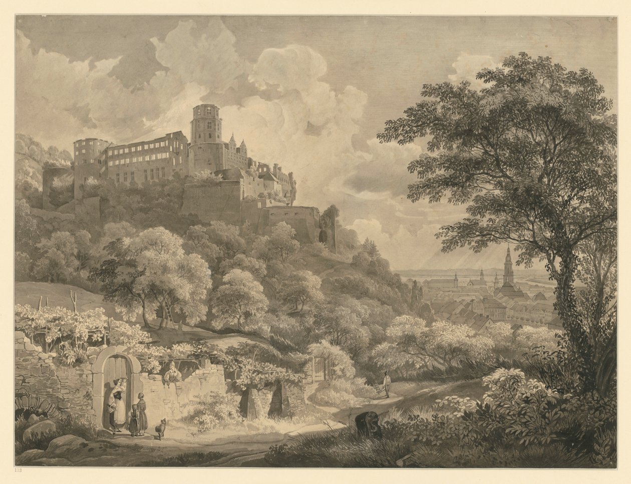 Heidelberg. Blick auf das Schloss von Ernst Fries