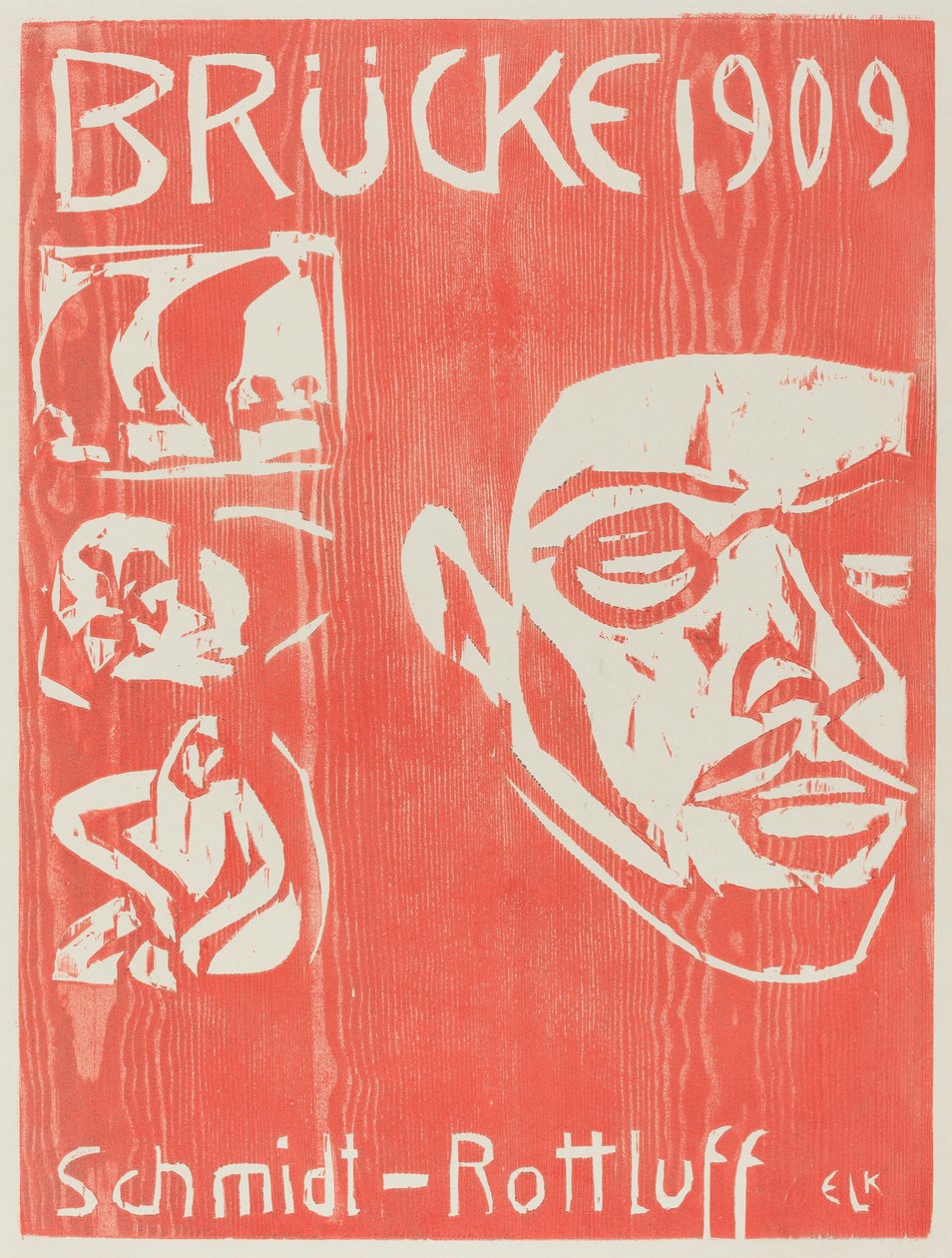 Cover des vierten Jahrbuchs der Künstlergruppe Die Brücke, 1909 von Ernst Ludwig Kirchner