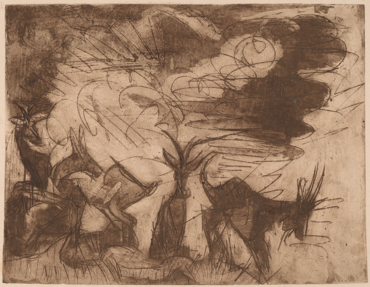 Ziegen und Wolken, 1919 von Ernst Ludwig Kirchner