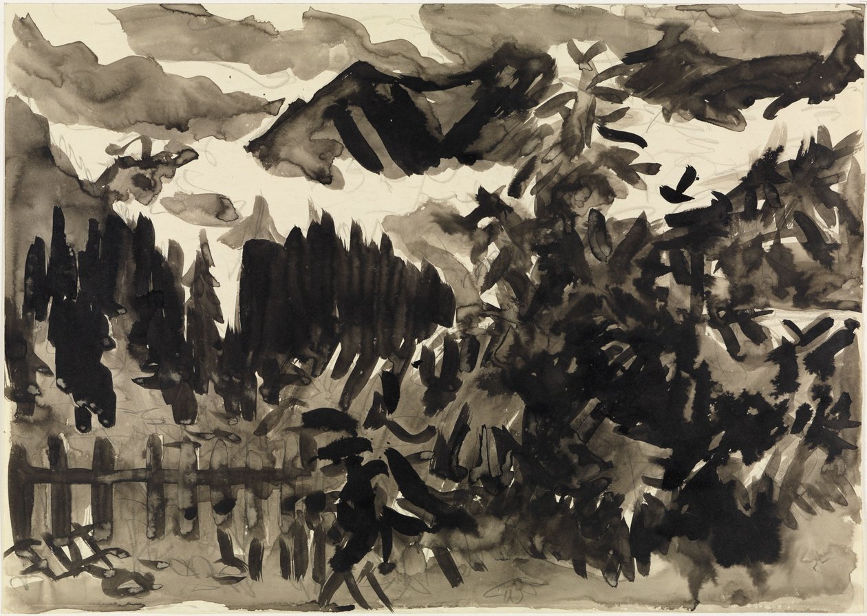 Alpenlandschaft (Nebel in den Bergen) von Ernst Ludwig Kirchner