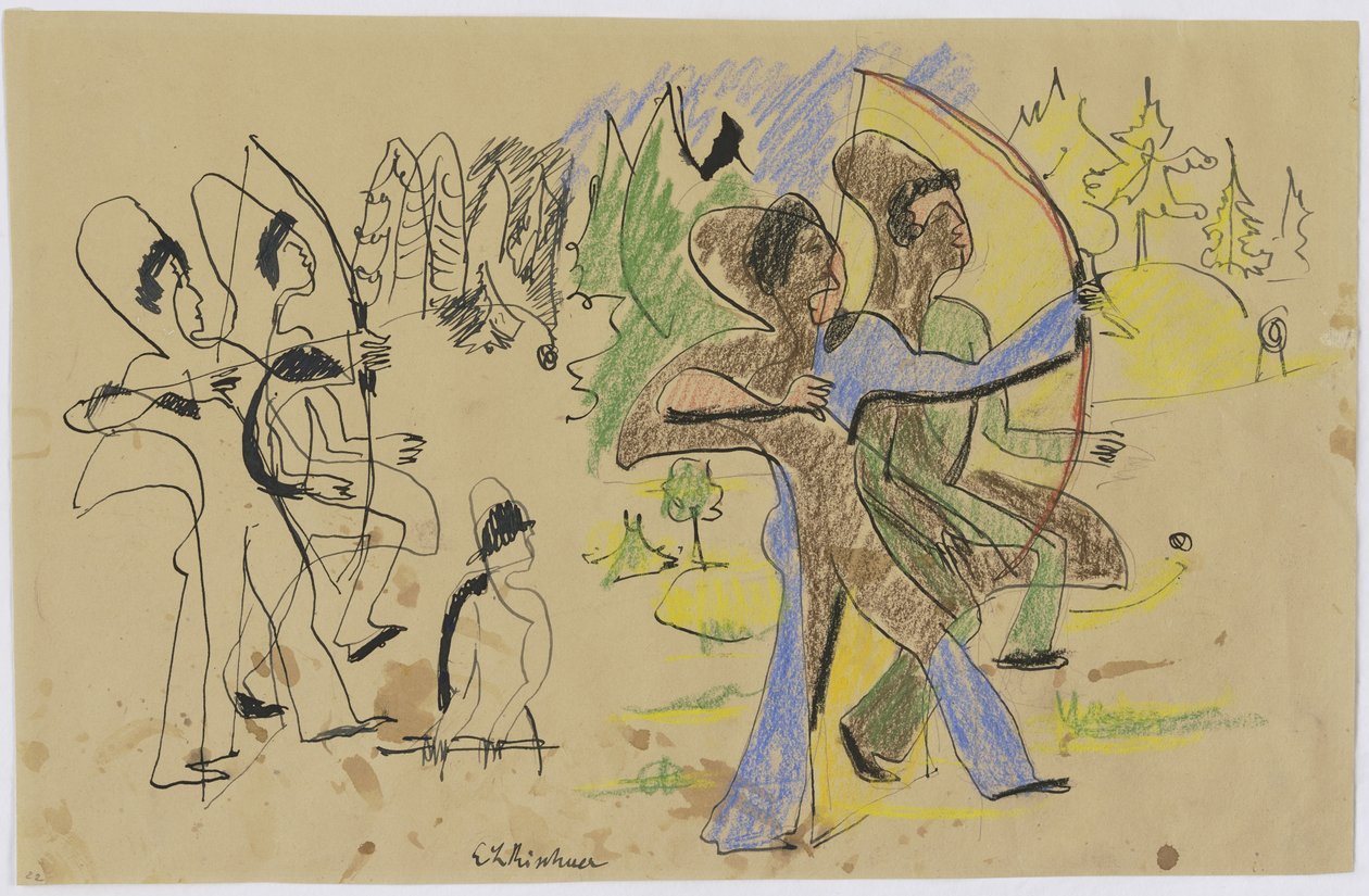 Bogenschützen, ca. 1935 von Ernst Ludwig Kirchner