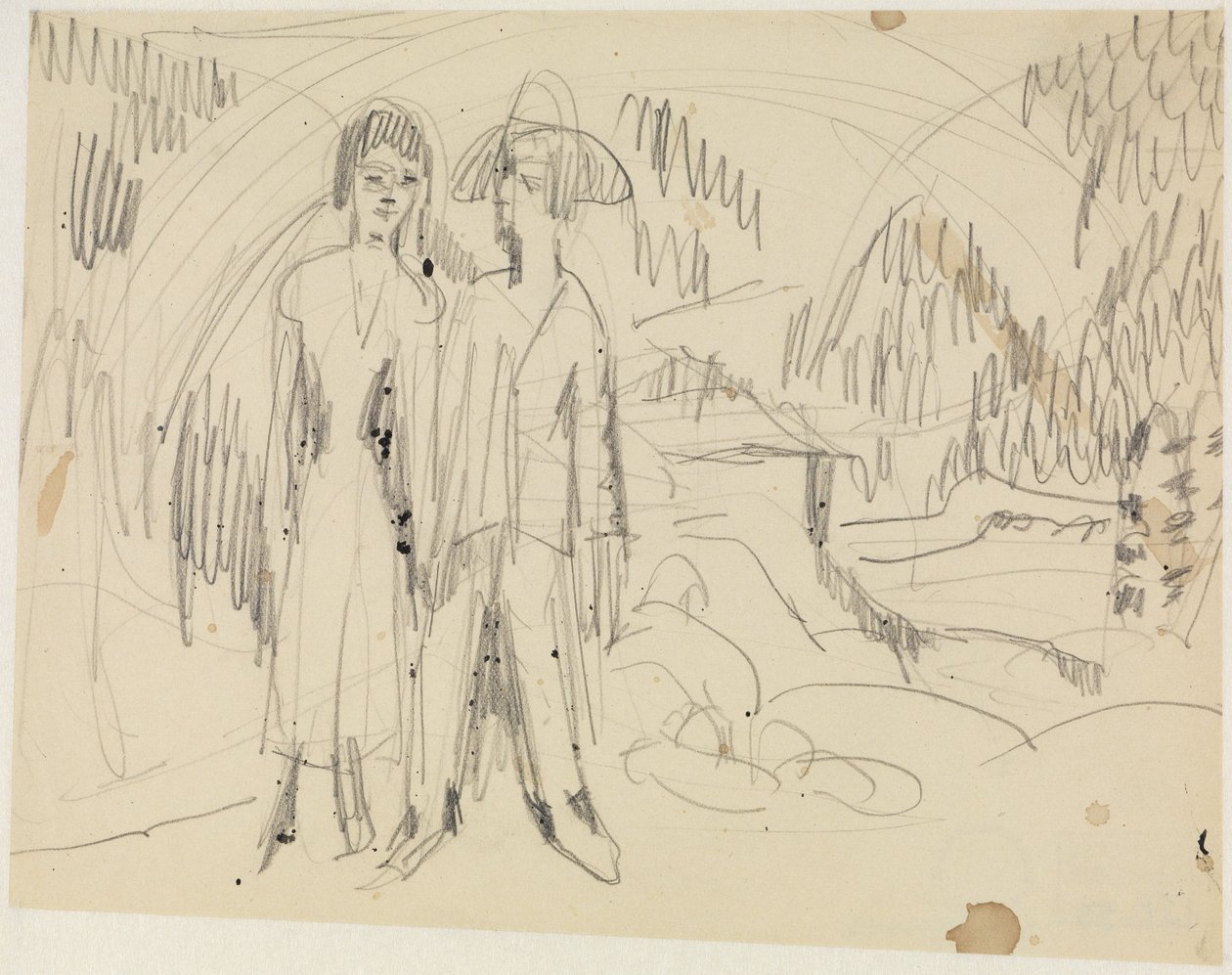 Bauernpaar vor Berglandschaft von Ernst Ludwig Kirchner
