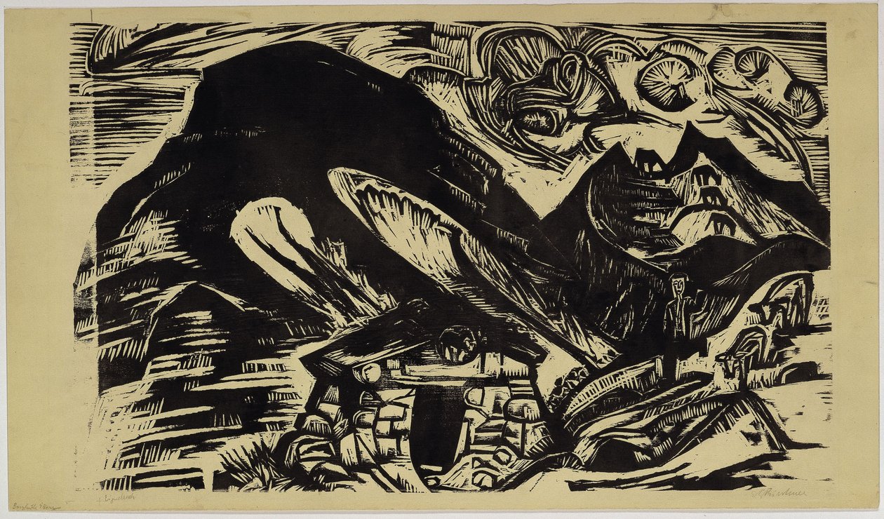 Berge mit Berghütte von Ernst Ludwig Kirchner
